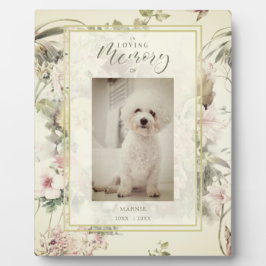 Pet Cat Dog Floral Vintage Romantic Memorial Fotoplatte