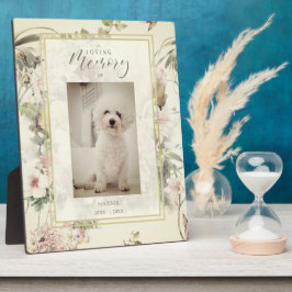 Pet Cat Dog Floral Vintage Romantic Memorial Fotoplatte