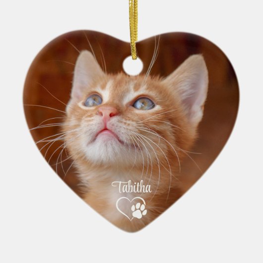 Pet Cat Kitten Foto Keramik Ornament (Vorne)