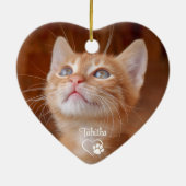 Pet Cat Kitten Foto Keramik Ornament (Hinten)