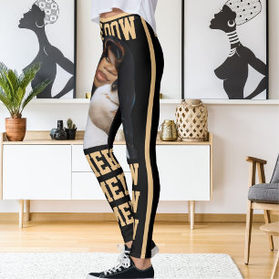 Pet Cat Mama Liebe Black Peach Foto anpassen Leggings