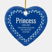 Pet Cat Memorial Paw Prints Heart Foto Weihnachten Keramik Ornament (Hinten)