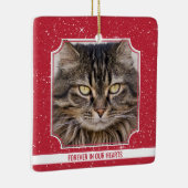 Pet Cat Memorial Red Snow Foto Weihnachten Keramikornament (Rechts)