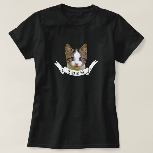Pet Cat Name and Factory Foto anpassen T-Shirt (Design vorne)