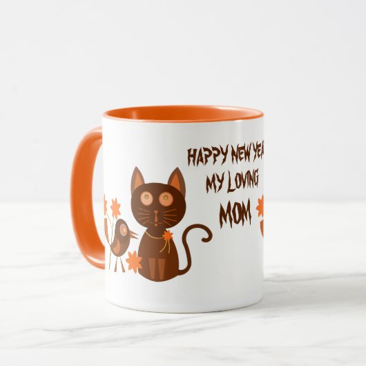 PET CAT NEUJÄHRIGE TASSE ALS GESCHENK FÜR MAMA (Vorderseite Links)