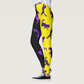 Pet Cat Pattern für Fotos Lila schwarz anpassen Leggings (Links)