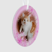Pet Cat Weihnachten Rosa Ornament (Vorderseite)