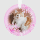 Pet Cat Weihnachten Rosa Ornament (Vorderseite)