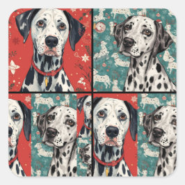 Pet christmas quadratischer aufkleber