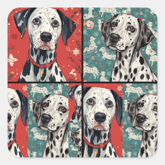 Pet christmas  quadratischer aufkleber (Vorderseite)