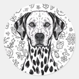 Pet christmas runder aufkleber