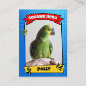 Pet Comic Trading Card Funny Custom Bird Geschenk Telefonnummerkarte (Vorderseite)
