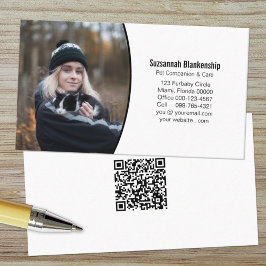 Pet Companion Schwarz-weißer QR-Code für benutzerd Visitenkarte