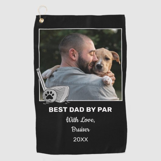 Pet Custom Foto Best Vater Par Golf Handtuch (Vorderseite)