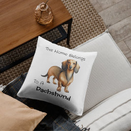 Pet Dachshund Brown Personalize Kissen