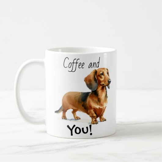  Pet  Dachshund BROWNS Cofffee Personalize Kaffeetasse (Links)