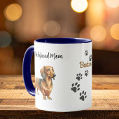 Pet Dachshund Mom Paw Prints Brown Personalize Tasse