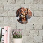  Pet Dachshund  Personalize Wall Clock Große Wanduhr