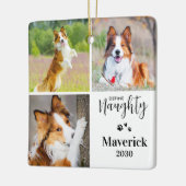 Pet Definition naughty Dog Foto Collage Weihnachte Keramikornament (Links)