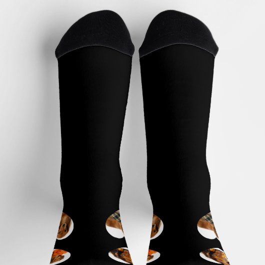 Pet Dog 4 Custom Photos Heart Frames Personalized Socken (Oben)