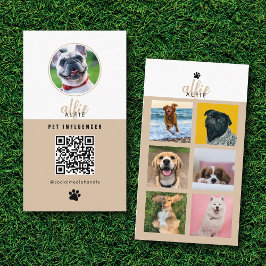 Pet Dog 6 Photo Feed Grid Social Media QR Code  Visitenkarte