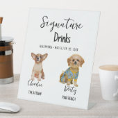 Pet Dog Calligraphy Signature Drink wedding sign Sockelschild (In Situ)