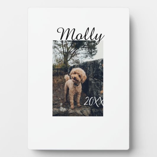 Pet dog cat animal birthday photo modern year date fotoplatte (Vorderseite)