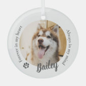 Pet Dog Cat Custom Photo Memorial Keepsake Ornament Aus Glas (Vorderseite)