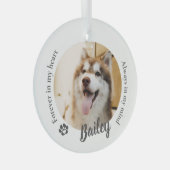 Pet Dog Cat Custom Photo Memorial Keepsake Ornament Aus Glas (Vorderseite Rechts)