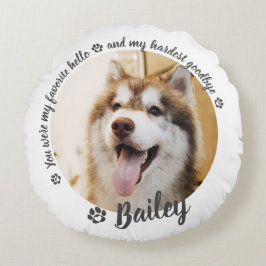 Pet Dog Cat Custom Photo Memorial Keepsake Rundes Kissen