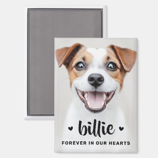 Pet dog cat photo forever in our hearts memorial magnet (Vorderseite/Rückseite)