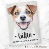 Pet dog cat photo forever in our hearts memorial magnet