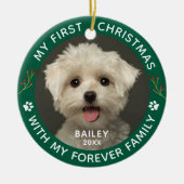 Pet Dog Custom Foto Paw Print Keramik Ornament (Vorne)