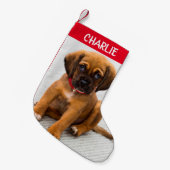 Pet Dog Foto Kleiner Weihnachtsmann Strumpf erstel Kleiner Weihnachtsstrumpf (Vorderansicht (hängend))