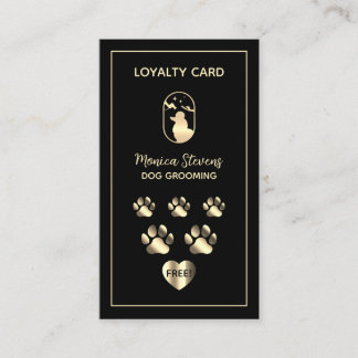 Pet dog grooming service Loyalty Card Visitenkarte