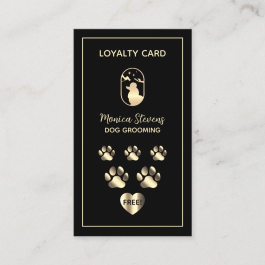 Pet dog grooming service Loyalty Card Visitenkarte (Vorderseite)