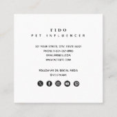 Pet Dog Influencer Foto QR Code Social Media Quadratische Visitenkarte (Rückseite)