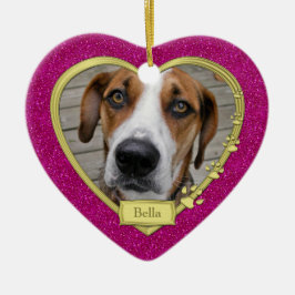 Pet Dog Memorial Foto Weihnachten Rosa Goldenes He Keramik Ornament