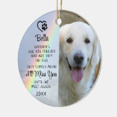 Pet Dog Memorial Goodbye Zitat Foto Rainbow Keramik Ornament (Links)