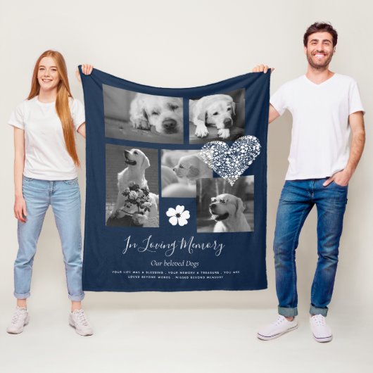 Pet Dog Memorial Keepake Foto Collage Geschenk Ged Fleecedecke (Beispiel)