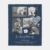 Pet Dog Memorial Keepake Foto Collage Geschenk Ged Fleecedecke (Vorderseite)