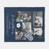 Pet Dog Memorial Keepake Foto Collage Geschenk Ged Fleecedecke (Vorderseite (Horizontal))