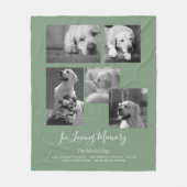 Pet Dog Memorial Keepake Foto Collage Geschenk Ged Fleecedecke (Vorderseite)