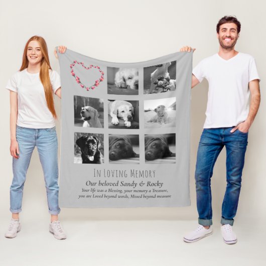 Pet Dog Memorial Keepake Foto Collage Geschenk Ged Fleecedecke (Beispiel)