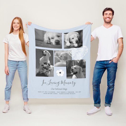 Pet Dog Memorial Keepake Foto Collage Geschenk Ged Fleecedecke (Beispiel)