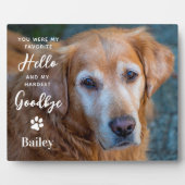 Pet Dog Memorial - Lieblings-Hallo Hardest Goodbye Fotoplatte (Vorderseite)