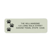 Pet Dog Paw Print Green Return Address Label (Vorne)