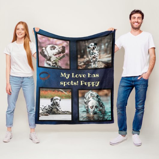 Pet dog photo collage dalmatian fleecedecke (Beispiel)