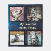 Pet dog photo collage dalmatian fleecedecke (Vorderseite)