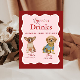 Pet Dog Valentine Signature Drink wedding sign Sockelschild